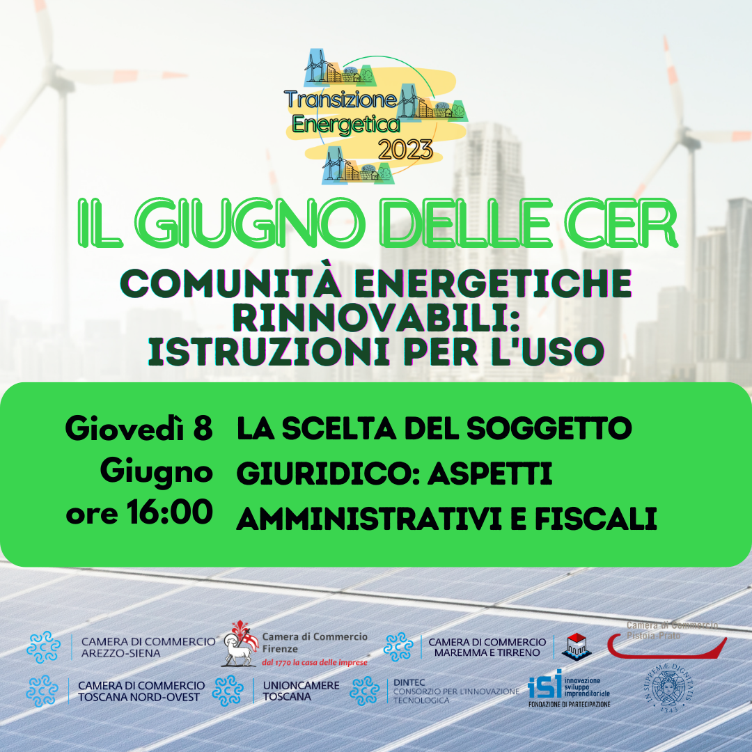 "IL GIUGNO DELLE CER - La scelta del soggetto giuridico: aspetti amministrativi e fiscali"