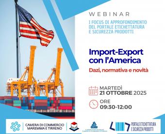 Import-Export con l’America: webinar su dazi, normativa e novità
