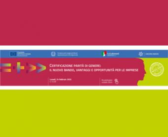 Webinar "Certificazione parità di genere: il nuovo bando, vantaggi e opportunità per le imprese" Webinar "Certificazione parità di genere: il nuovo bando, vantaggi e opportunità per le imprese"