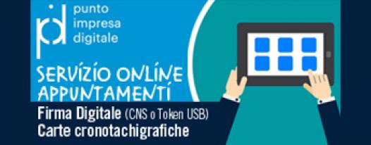 Prenotazione appuntamenti on line Firma digitale e Carte cronotachigrafiche